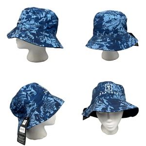 PGA TOUR Reversible Navy Bucket Hat, Poly, OS, Blue Navy‎ & White UPF 50